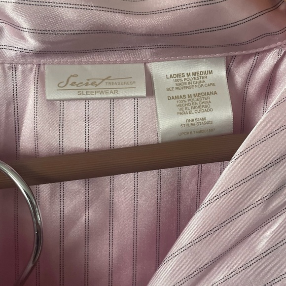 Adorable pink pinstriped satin pajamas SZ M - Picture 8 of 8